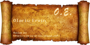 Olariu Ervin névjegykártya
